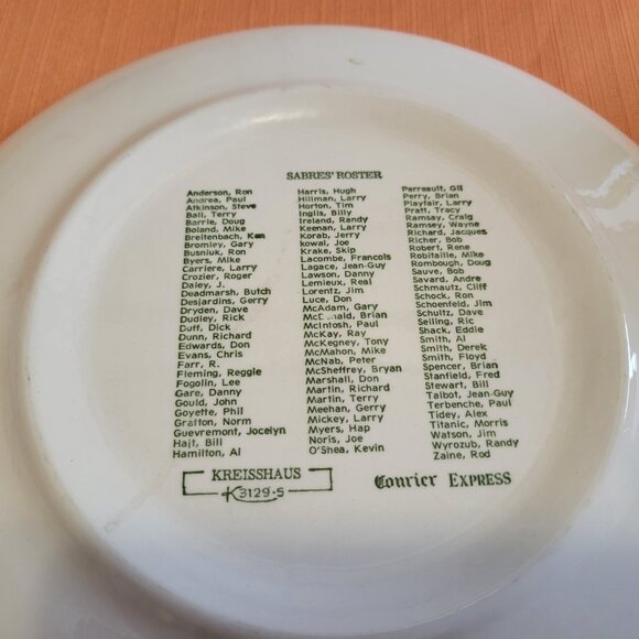 NHL Buffalo Sabres 10th Anniversary Commemorative Plate 1980 Roster - Picture 3 of 3